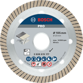 Disco diamantado cerâmico Bosch PRO de 105 mm para corte de azulejos.