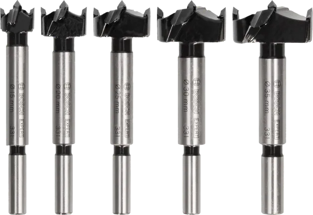 Conjunto de brocas para corte de dobradiças de madeira laminada Bosch EXPERT, 5 peças.