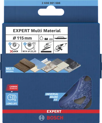 Cabeçote de retificação de carboneto multimaterial Bosch EXPERT de 115 mm.