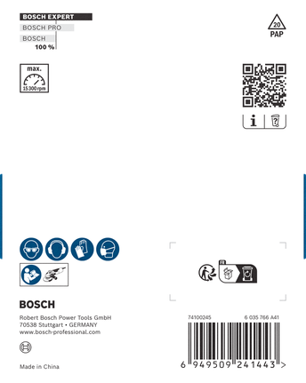 Cabeçote de retificação de carboneto multimaterial Bosch EXPERT 100 mm 16 mm.