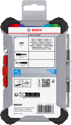 Conjunto de pontas de chave de fenda extra duras Bosch 6 x 50 peças.