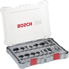 Conjunto misto de brocas para roteador Bosch PRO, 15 peças em estojo.