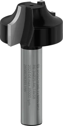 Broca de roteador Bosch PRO Ovolo R 6,3 mm para arredondamento de bordas.