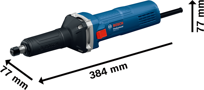 Lixadeira reta Bosch GGS 5 LS com 384 mm de comprimento.