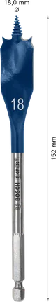 Broca chata Bosch EXPERT Self Cut Speed ​​18 x 152 mm.