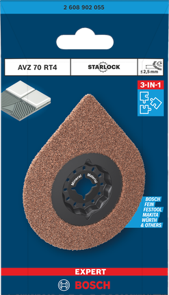 Placa de rejuntamento Bosch EXPERT AVZ 70 RT4 de 70 mm.