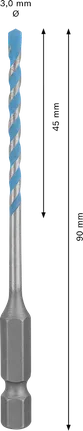 Broca multifuncional Bosch EXPERT HEX-9 de 3 mm para construção.