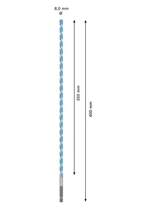 Broca para construção Bosch EXPERT HEX-9 Multi 8x350x400 mm.