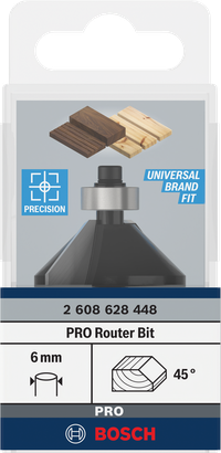 Broca de tupia Bosch PRO chanfrada 45° 6 mm.