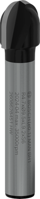 Broca para roteador Bosch PRO com núcleo R 4.7 e haste de 6 mm.