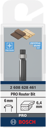 Broca de tupia Bosch PRO haste de 6 mm e 6,4 mm.