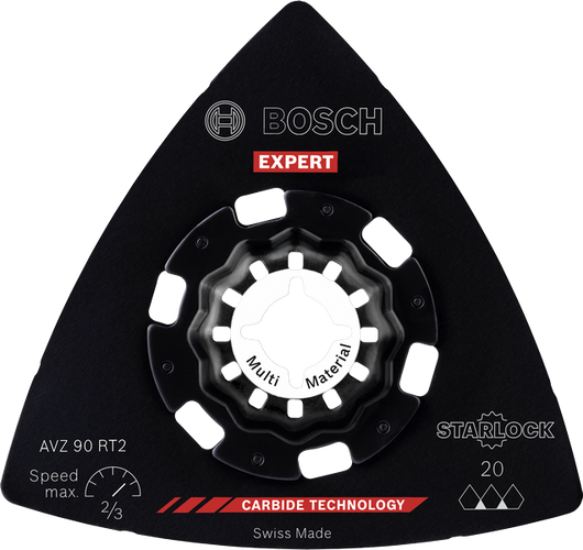 Placa de lixa de carboneto Bosch EXPERT AVZ 90 RT2, 90 mm.