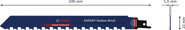 Lâmina de serra alternativa Bosch EXPERT Hollow Brick de 240 mm.