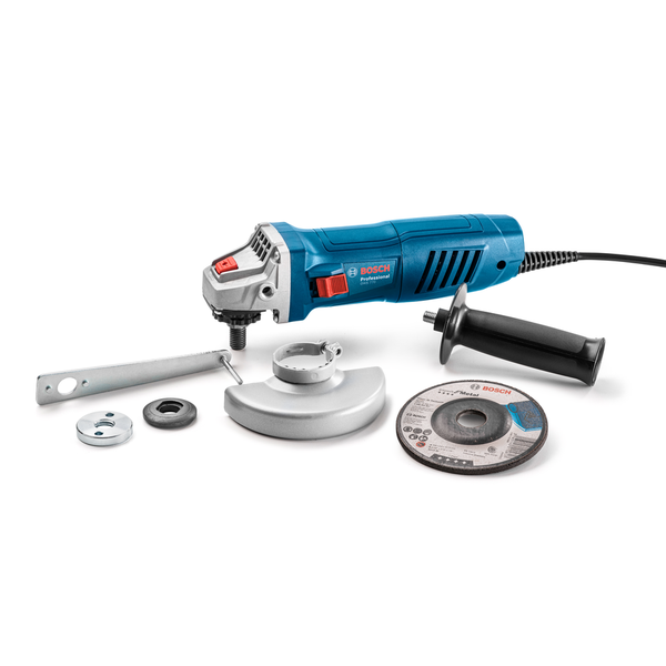 Esmerilhadeira angular Bosch GWS 770 com acessórios.