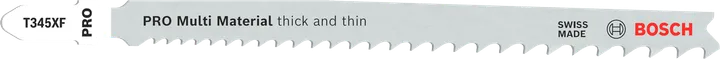 Lâmina de serra tico-tico Bosch PRO Multi Material T345XF para cortes grossos e finos.