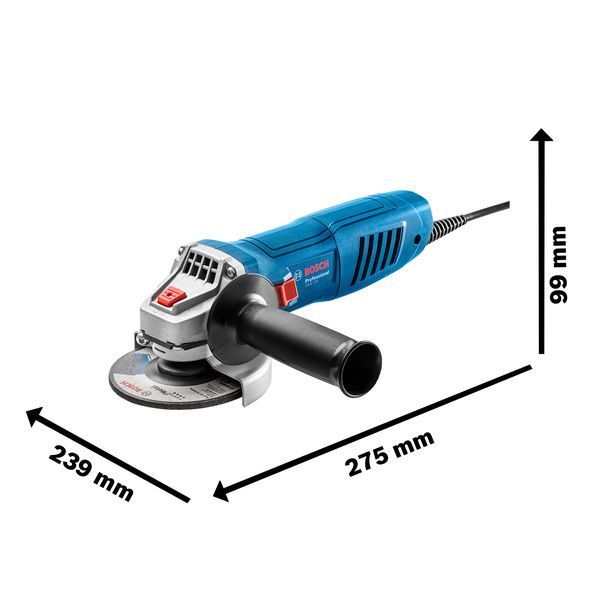 Esmerilhadeira angular Bosch GWS 770 com design ergonômico.