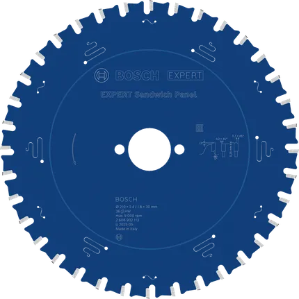 Lâmina de serra circular para painel sanduíche Bosch EXPERT, 36 dentes.