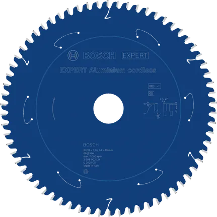 Lâmina de serra circular sem fio Bosch EXPERT para alumínio, 216 mm.