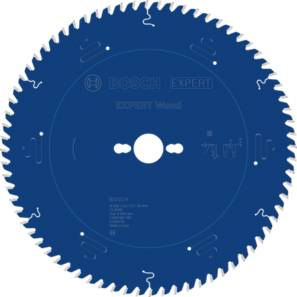 Lâmina de serra circular Bosch EXPERT Wood 300 mm T72 para madeira.