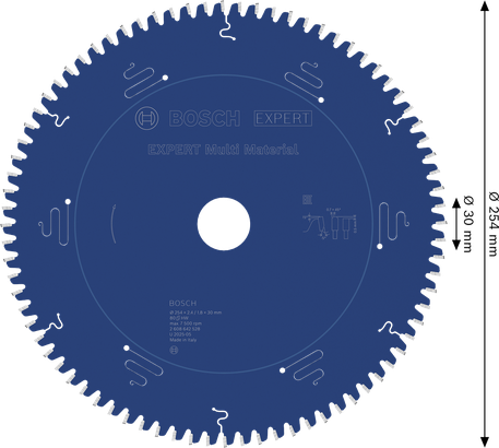 Lâmina de serra circular multimaterial Bosch EXPERT 254 mm.