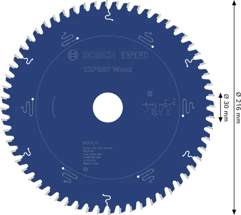 Lâmina de serra circular Bosch EXPERT Wood, 216 mm T60.