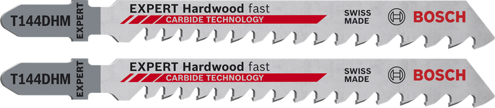 Lâmina de serra tico-tico Bosch EXPERT Hardwood Fast T144DHM com dentes de carboneto.