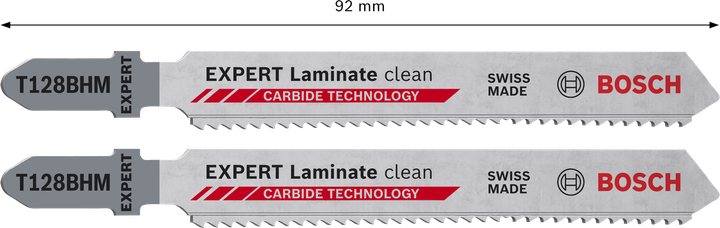 Lâminas de serra tico-tico de carboneto Bosch EXPERT Laminate Clean T128BHM.