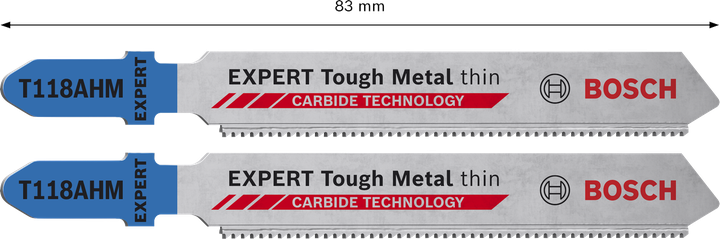 Lâminas finas de serra tico-tico Bosch EXPERT Tough Metal T118AHM.
