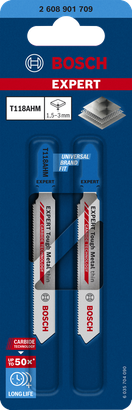 Lâminas de serra tico-tico Bosch EXPERT Tough Metal T118AHM de carboneto.