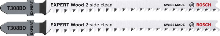 Lâminas de serra tico-tico Bosch EXPERT Wood com limpeza de 2 lados T308BO, 2 peças.