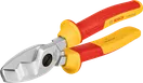 Tesoura para cabos Bosch VDE com cabos isolados nas cores vermelho e amarelo.