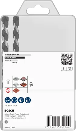 Conjunto de brocas Bosch PRO HEX-5, 7 peças para alvenaria.