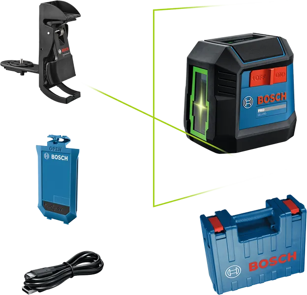 Ferramenta de nivelamento a laser Bosch GLL 2-15 G com estojo.
