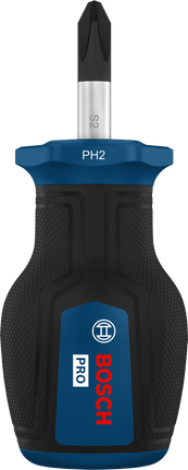 Chave de fenda Bosch PRO Stubby PH2 x 25 mm com cabo ergonômico.