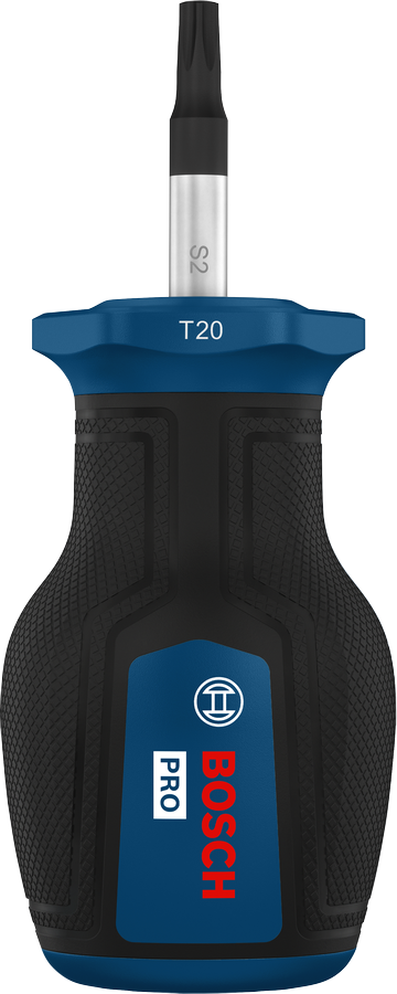 Chave de fenda Bosch PRO Stubby TX20 com cabo ergonômico.