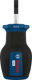Chave de fenda Bosch PRO Stubby SL1.0x4.5 com cabo ergonômico.