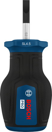 Chave de fenda Bosch PRO Stubby SL1.0x4.5 com cabo ergonômico.