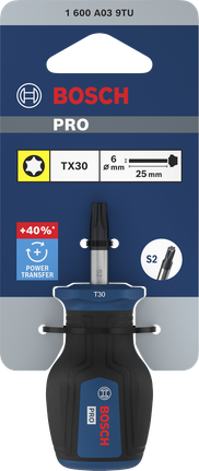 Chave de fenda curta Bosch PRO TX30 de 25 mm para parafusos Torx.
