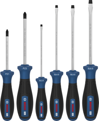 PRO Screwdriver PZ/SL Set, 6 pçs