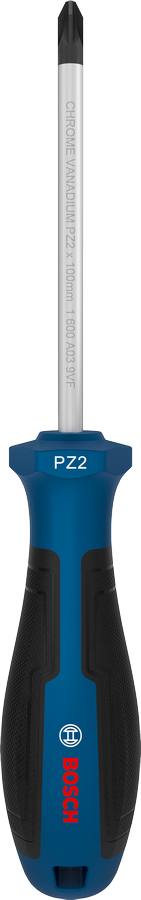 Chave de fenda Bosch PZ2 x 100 mm com cabo ergonômico.