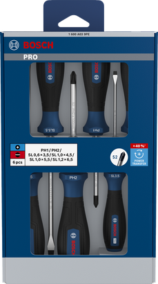 Conjunto de PRO Screwdriver PH/SL, 6 peças