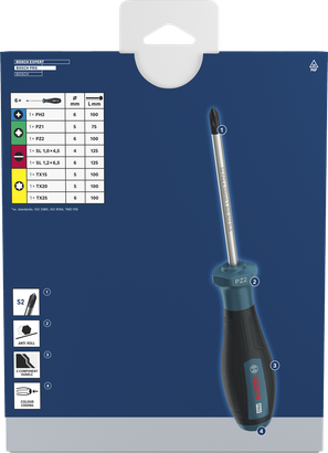 PRO Screwdriver PH/PZ/SL/TX, Jogo, 6 pçs