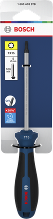 Chave de fenda Bosch TX15 x 100 mm com cabo ergonômico.