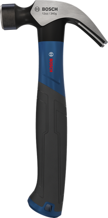 Martelo de unha Bosch de 340 g (12 oz) com cabeça curva em aço carbono.