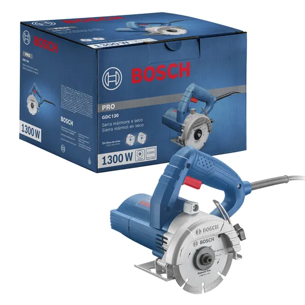 Cortadora de mármore Bosch GDC130 com caixa.