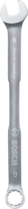 Chave combinada Bosch de 6 mm em aço cromo-vanádio.