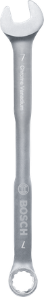 Chave combinada Bosch de 7 mm em aço cromo-vanádio.
