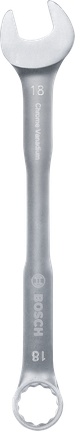 Chave combinada Bosch de 18 mm em cromo-vanádio.