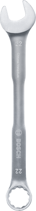 Chave combinada Bosch de 22 mm em aço cromo-vanádio.