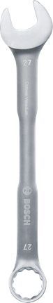 Chave combinada Bosch de 27 mm em aço cromo-vanádio.
